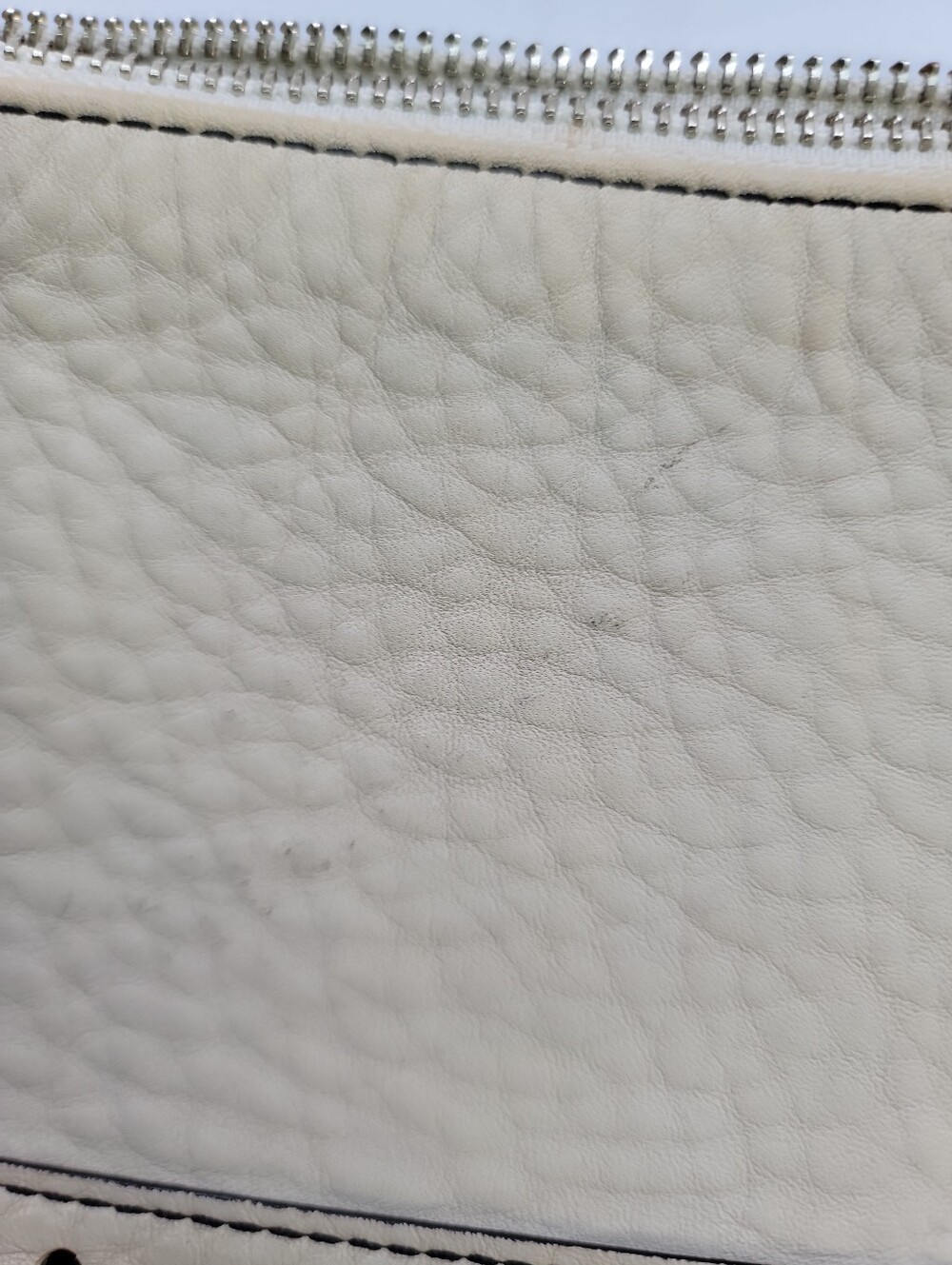 Y2k COACH Demi Baguette Purse Bone Pebbled Leather - Picture 14 of 15